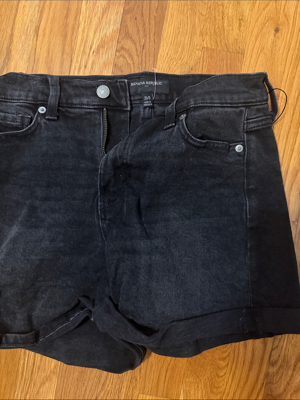 Banana Republic Washed Black Denim Cutoff Shorts